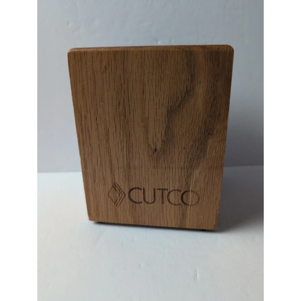 Vintage Cutco Wooden Kitchen Utensil Holder Honey Oak Finish 4